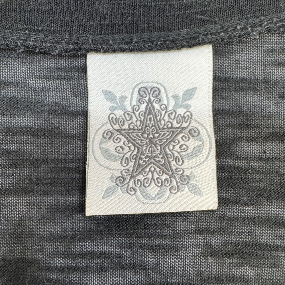 VTG Ransom Y2K Star Mandala Celestial‎ Top M Black Butterfly Sleeve Whimsygoth - Picture 5 of 11